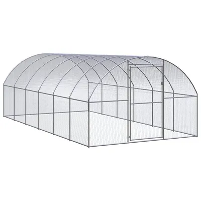 Gossi cotet de gaini pentru exterior, 3x6x2 m, otel zincat