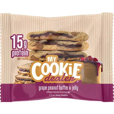 Biscuit Proteic cu Aroma de Unt de Arahide si Gem de Struguri 63g