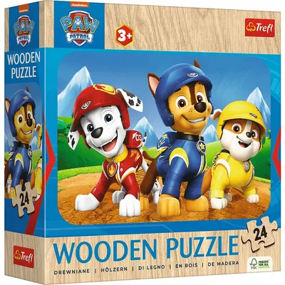 Puzzle din lemn pentru copii Trefl din 24 piese - Minunata echipa Patrula căţeluşilor