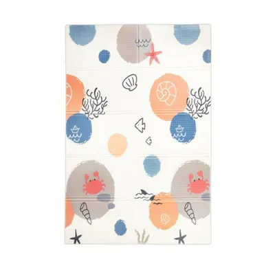 Covoras de joaca termic, Lorelli, din spuma XPE, design cu doua fete, pliabil, impermeabil, 120 x 180 cm, Ocean and Stars