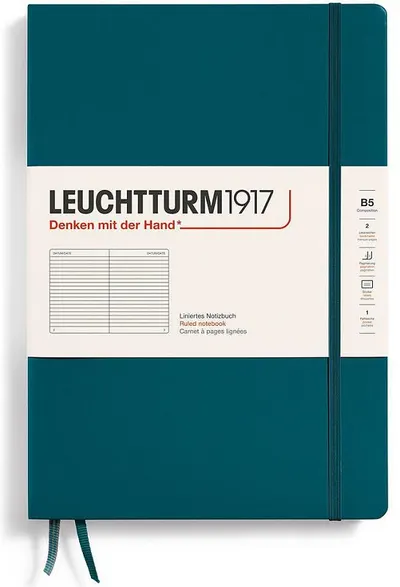 Caiet Leuchtturm1917 Composition - B5, verde, liniat, copertă rigidă