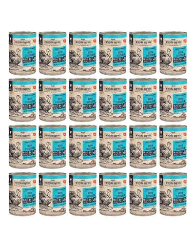 WIEJSKA ZAGRODA Conserva hrana cu somon si curcan, pentru pisici adulte 24x400 g