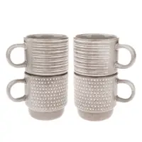 Cești maro deschis 4 buc. din ceramică 290 ml – Dakls