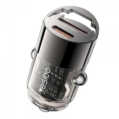 Incarcator Auto Yesido Y68, 30W, 3A, 1 x USB-A - 1 x USB-C, Negru