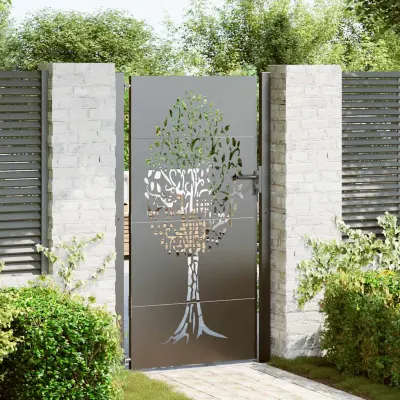 vidaXL Poartă de grădină 110 x 205 cm Oțel vopsit în pulbere Blocat
