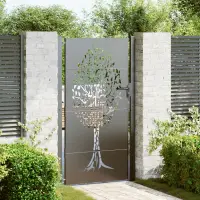 vidaXL Poartă de grădină 110 x 205 cm Oțel vopsit în pulbere Blocat