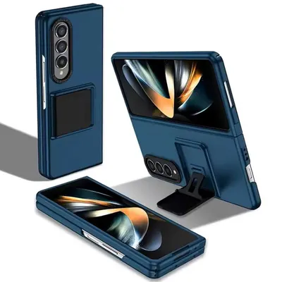 Husa Suport Patrat, Samsung Galaxy Z Fold 5, Protectie antisoc, Albastru Engros