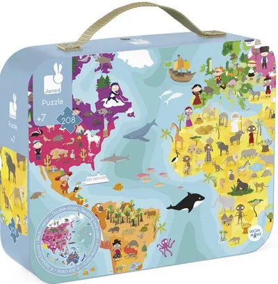 Puzzle pentru copii cu două fețe Janod din 208 de piese - Lumea mondenă