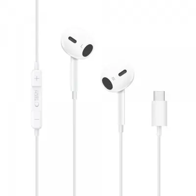 Handsfree USB-C Tech-Protect Ultraboost Core G2, Alb