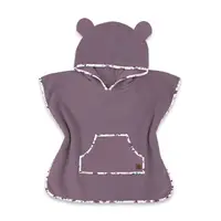 Poncho baie, Qmini, Cu gluga, buzunar si urechi, Materiale certificate Oeko Tex Standard 100, 4 - 7 ani, Heather