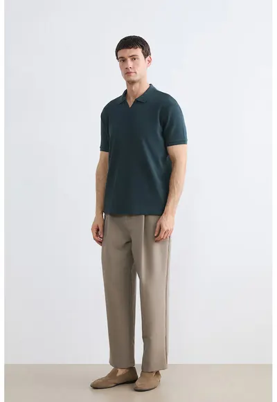 Tricou polo cu model uni - Verde smarald