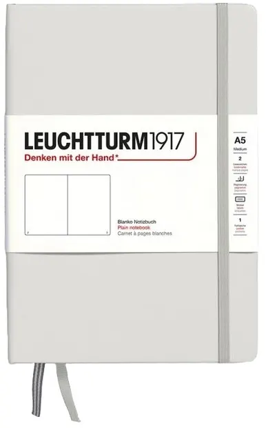 Caiet Leuchtturm1917 Natural Colors - A5, gri, pagini albe, copertă rigidă
