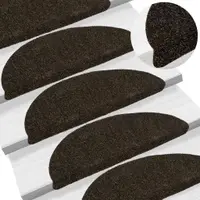 vidaXL Covorașe autoadezive pentru scări, 30 buc., 56x17x3 cm, maro închis, semirotunde