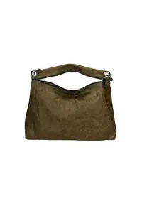 Geanta de piele cu aspect invechit - Verde