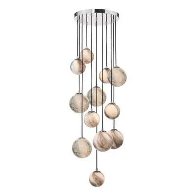 Lampa suspendata Mikara 12 Light Cluster Pendant Polished Chrome Glass 1.5M