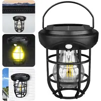 Set 3 x Felinar solar cu lumina calda