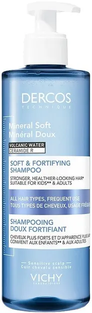Vichy Dercos Șampon întăritor Mineral Soft, 400 ml