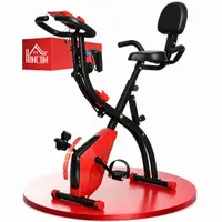 Bicicleta Pliabila HOMCOM 2 in 1, Rezistenta Reglabila pe 8 Nivele, Ecran LCD, 97x51x115cm, Rosu | Aosom Romania
