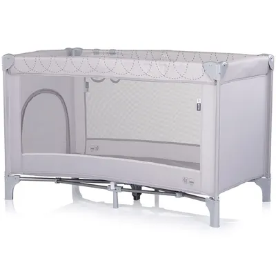 Patut pliabil pentru copii Chipolino Capri Platinum, intrare laterala cu fermoar, geanta pentru transport