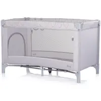 Patut pliabil pentru copii Chipolino Capri Platinum, intrare laterala cu fermoar, geanta pentru transport