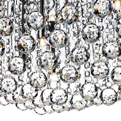 Lampa tavan Abacus 8 Light Flush Polished Chrome Crystal