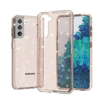 Husa Sparkle Armor, Sclipici, Compatibila cu Samsung S24, Antisoc, Protectie full, Rose-gold Engros