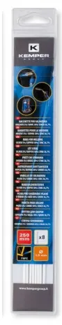 Electrozi de sudură Kemper – cupru și argint, 1,5 mm, 250 mm, 6 bucăți