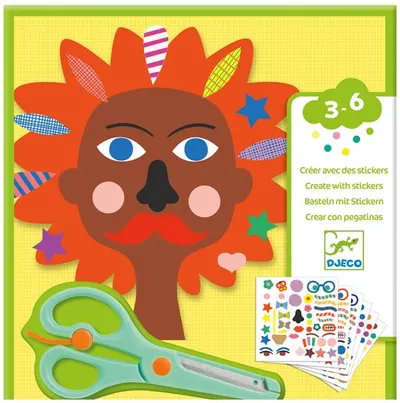 Set creativ cu stickere Djeco - Coafuri