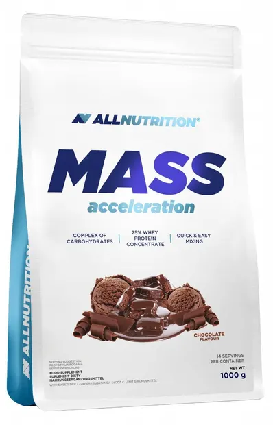 Mass Acceleration Gainer, ciocolată, 1 kg, AllNutrition