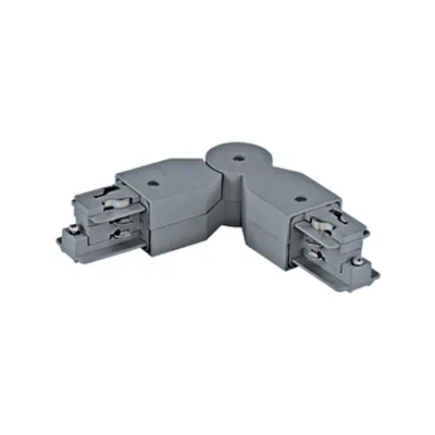 Track On 3-phase corner connector flexible 240° silver
