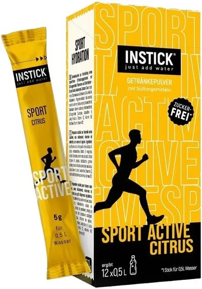 Băutură sport instant, citrice, 12 x 2 g, Instick