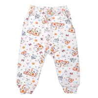 Pantaloni cu manseta RB08 alb/imprimeu ursuleti, Rombaby | 12/18 luni