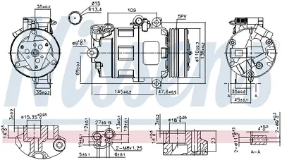 Compresor climatizare aer conditionat potrivit BMW Seria 3 (E46), 5 (E39), Z3 (E36) 1.6-3.2 12.97-07.06