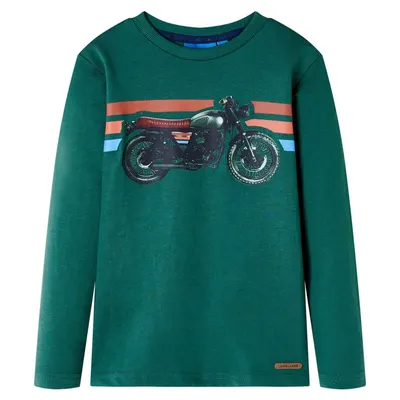Tricou cu mâneci lungi pentru copii, verde, 128