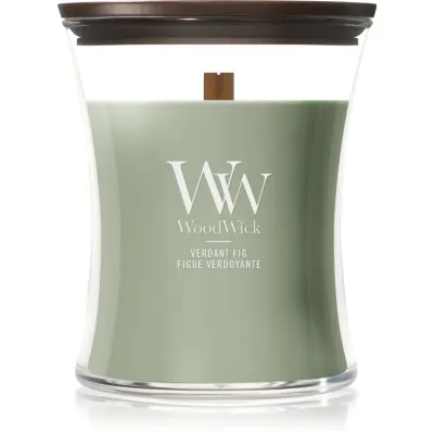 Woodwick Verdant Fig lumânare parfumată cu fitil din lemn 275 g