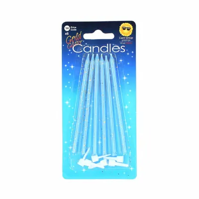 Set lumânări aniversare "Blue glitter candles"