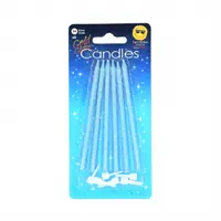 Set lumânări aniversare "Blue glitter candles"