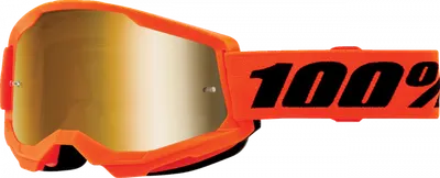 Ochelari cross atv 100% Strata 2 Junior Orange, lentila oglinda, culoare rama portocaliu