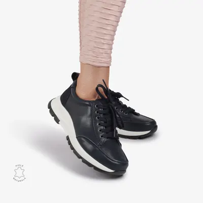 Pantofi Casual dama din Piele Naturala CRL0854 BLEUMARIN