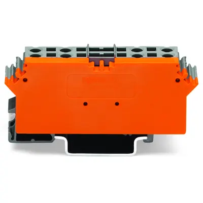 Terminal block for pluggable modules; 4-pole; with 4-conductor terminal blocks; with marker carrier; with orange separator; for DIN-rail 35 x 15 and 35 x 7.5; 2.5 mm²; CAGE CLAMP®; 2,50 mm²; gray