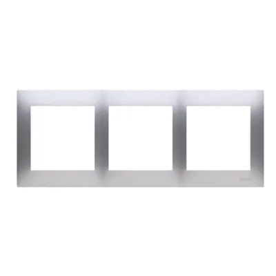 Rama tripla pentru doze gips-carton IP20 / IP44; silver mat metalic