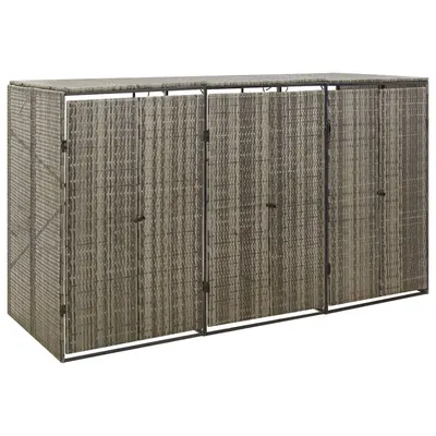 Gossi magazie de pubele tripla, gri, 207x80x117 cm, poliratan