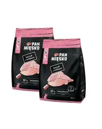 PAN MIĘSKO Pui cu iepure pentru pisoi crochete XS 2x400 g