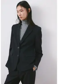 Sacou regular-fit cu dungi - Bleumarin