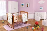 Set pentru patut Somnart Jungle cearceaf cu elastic pentru saltea 120x60 cm, pernuta, pilota, aparatori laterale