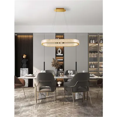 Lampa suspendata KLEPSIDRA Triac Dimabil Platinum Auriu Stainless Otel, Aluminiu & Acrylic LED 70 Wat 220-240 Volt 5444Lm 3000K IP20