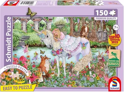 Puzzle Schmidt din 150 piese - Prințesă și unicorn