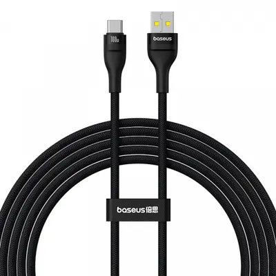 Cablu Date si Incarcare USB-A - USB-C Baseus Flash Series II, 100W, 2m, Negru P10311804111-01