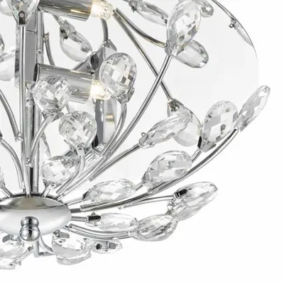 Lampa tavan Zafir 3 Light Flush Polished Chrome Crystal