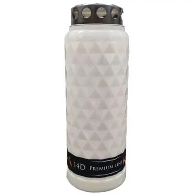 Candela din Plastic cu Capac, Premium Line, Alba, 14 Zile
